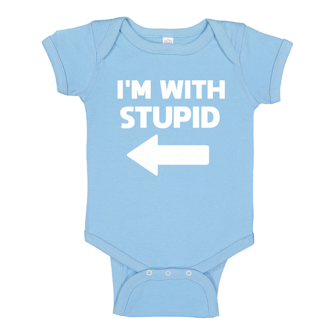 Baby Onesie I m With Stupid Left 100 Cotton Infant Bodysuit