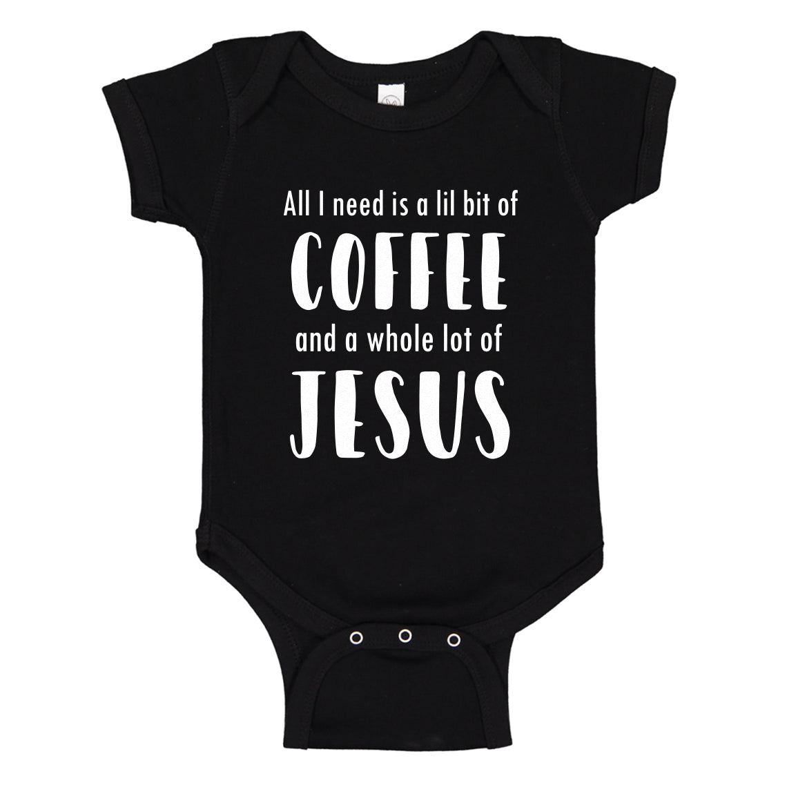 Baby Onesie Lil Bit Coffee Whole Lotta Jesus 100% Cotton Infant Bodysuit