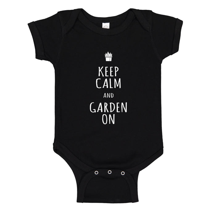 Baby Onesie Keep Calm and Garden On 100% Cotton Infant Bodysuit