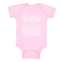 Baby Onesie Im on the Nice List 100% Cotton Infant Bodysuit