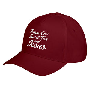 Hat Raised on Sweet Tea and Jesus Baseball Cap