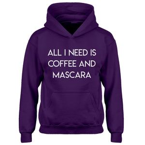 Hoodie All I need is Coffee and Mascara Kids Hoodie