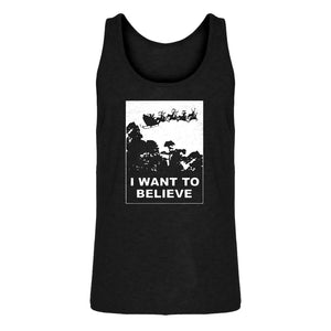 Mens I Want to Believe Santa Jersey Tank Top