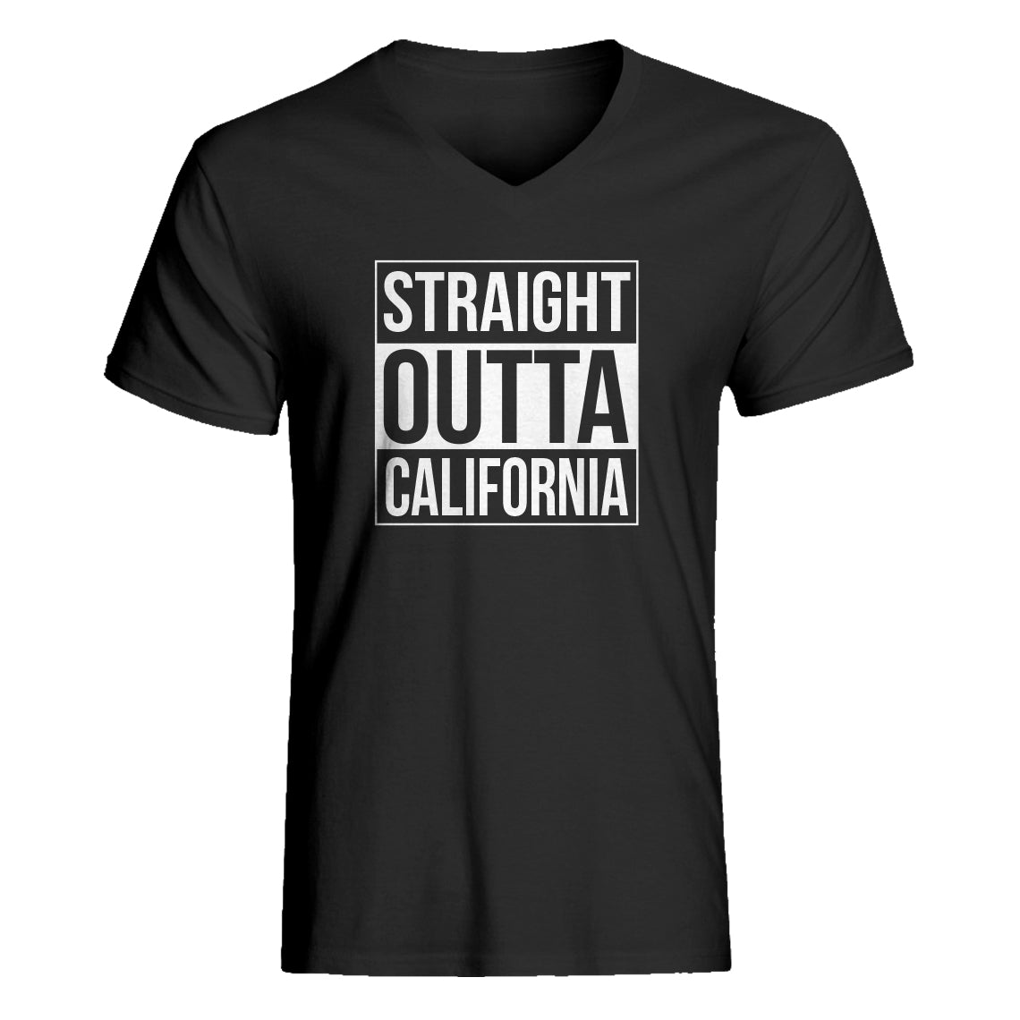 Mens Straight Outta California V-Neck T-shirt