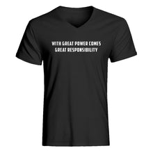 Mens With Great Power Comes Great Responsibility V-Neck T-shirt