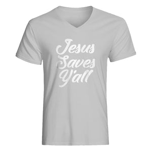 Mens Jesus Saves Yall V-Neck T-shirt