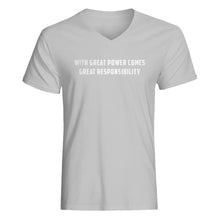 Mens With Great Power Comes Great Responsibility V-Neck T-shirt