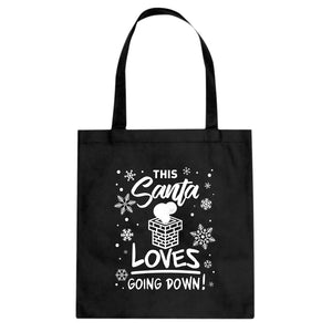 This Santa Loves Going Down Cotton Canvas Tote Bag