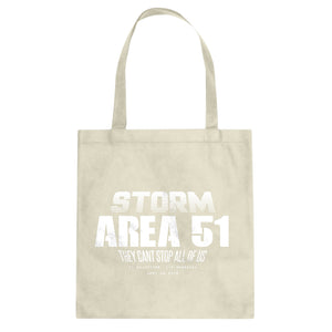 Storm Area 51 They Can't Stop Us All Cotton Canvas Tote Bag