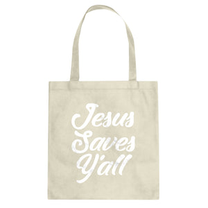 Jesus Saves Yall Cotton Canvas Tote Bag