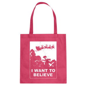 I Want to Believe Santa Cotton Canvas Tote Bag