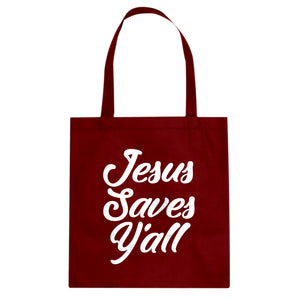 Jesus Saves Yall Cotton Canvas Tote Bag