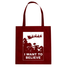 I Want to Believe Santa Cotton Canvas Tote Bag