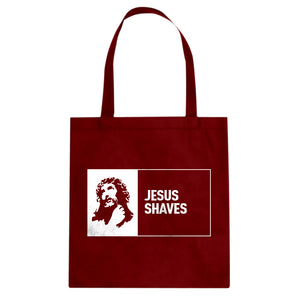 Jesus Shaves Cotton Canvas Tote Bag