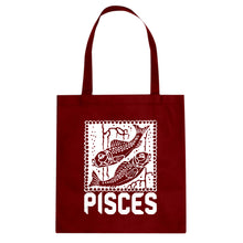 Tote Pisces Zodiac Astrology Canvas Tote Bag