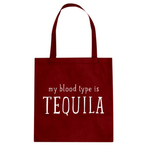 My Blood Type is Tequila Cotton Canvas Tote Bag