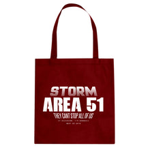 Storm Area 51 They Can't Stop Us All Cotton Canvas Tote Bag