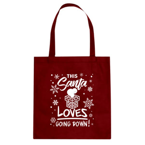 This Santa Loves Going Down Cotton Canvas Tote Bag