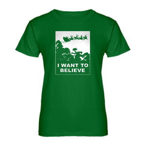 Womens I Want to Believe Santa Ladies' T-shirt