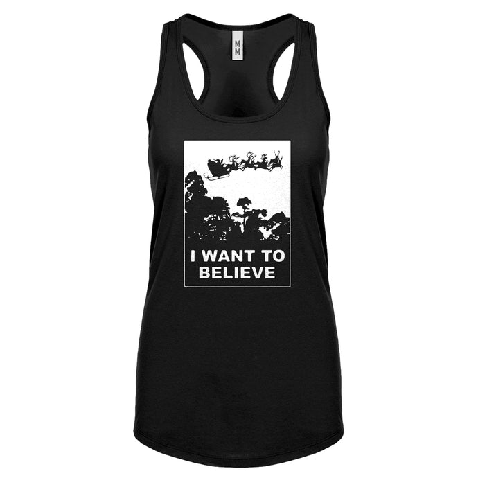 I Want to Believe Santa Womens Racerback Tank Top