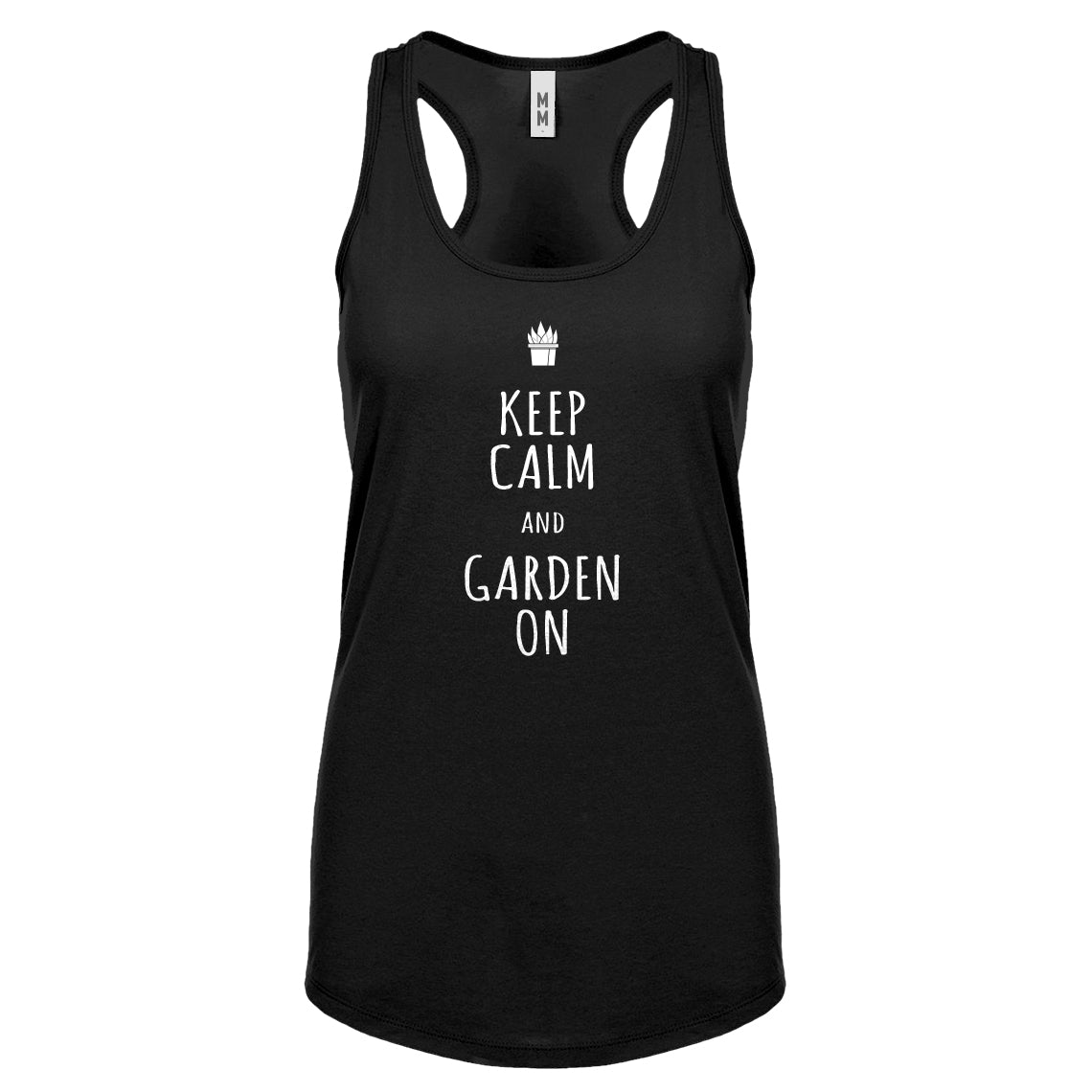 Racerback Keep Calm and Garden On Womens Tank Top