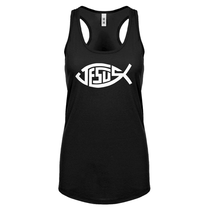 Racerback Jesus Fish Womens Tank Top