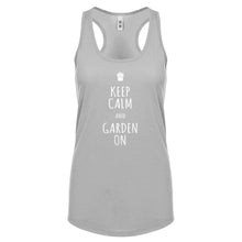 Racerback Keep Calm and Garden On Womens Tank Top