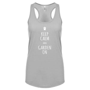 Racerback Keep Calm and Garden On Womens Tank Top