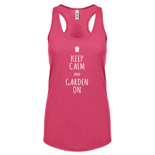 Racerback Keep Calm and Garden On Womens Tank Top