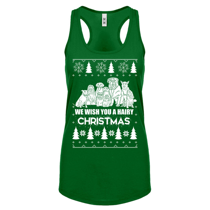 Racerback We Wish You a Hairy Christmas Womens Tank Top