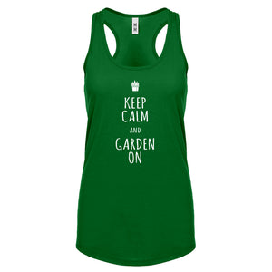 Racerback Keep Calm and Garden On Womens Tank Top