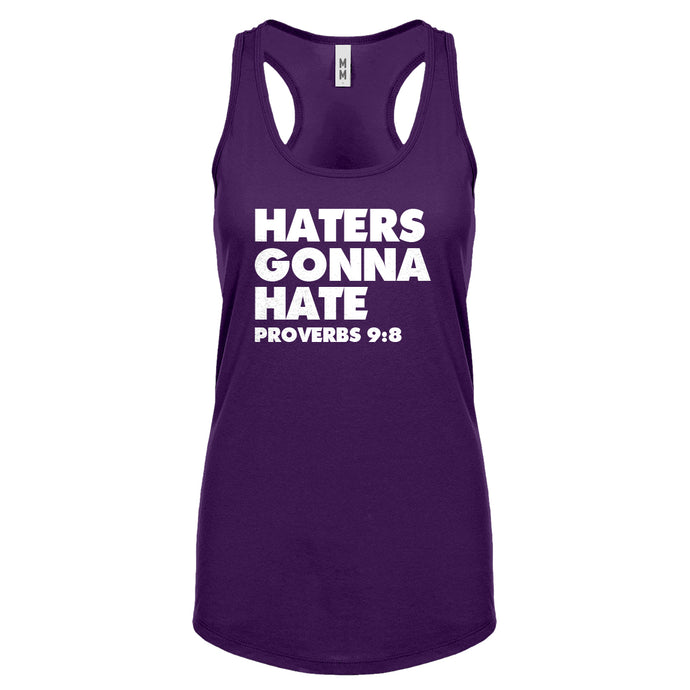 Racerback Haters Gonna Hate Proverbs 9:8 Womens Tank Top