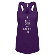 Racerback Keep Calm and Garden On Womens Tank Top