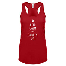 Racerback Keep Calm and Garden On Womens Tank Top