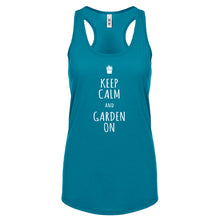 Racerback Keep Calm and Garden On Womens Tank Top