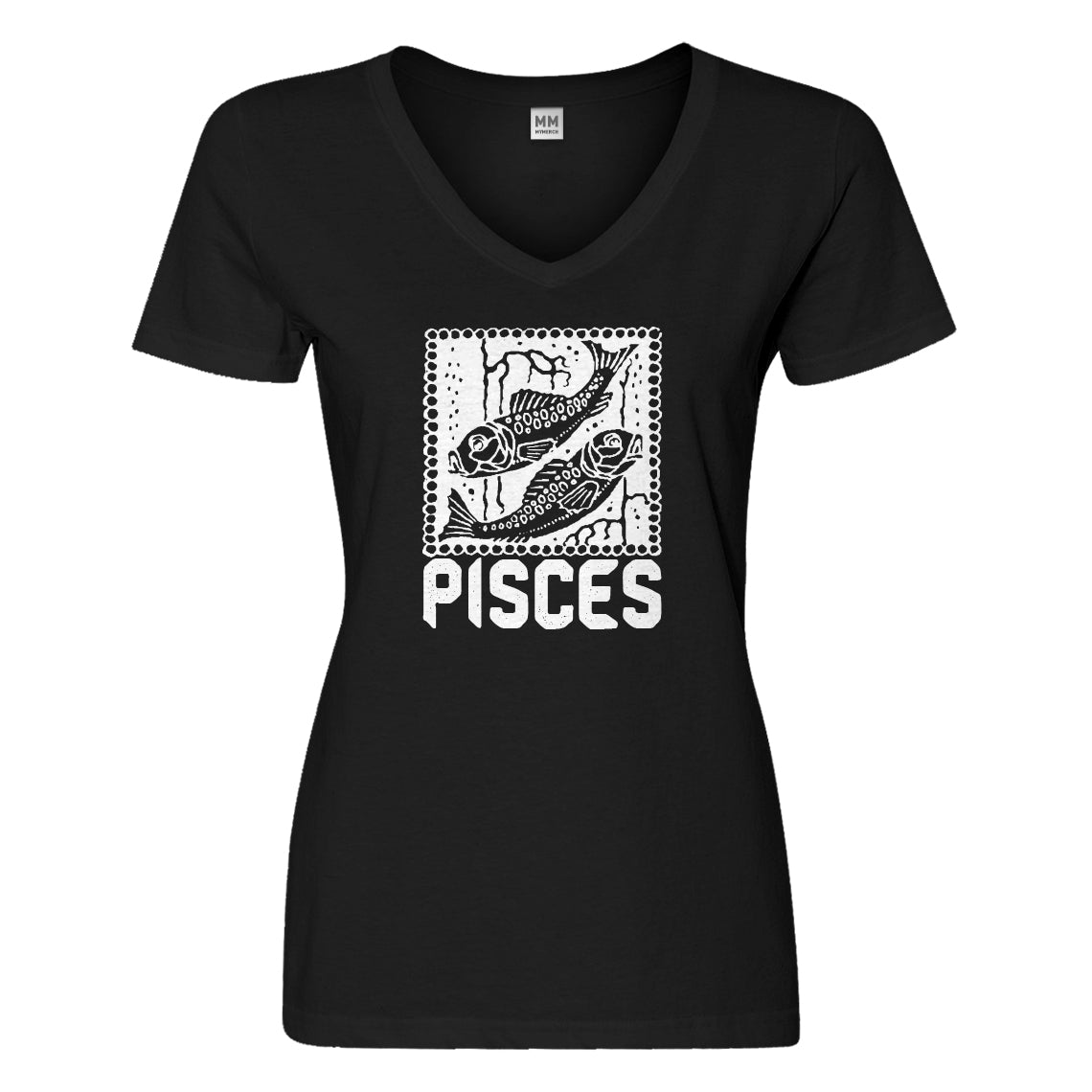 Womens Pisces Zodiac Astrology Vneck T-shirt