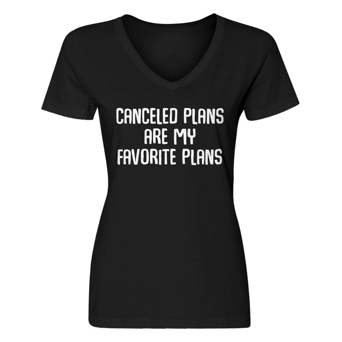 Womens Canceled Plans Vneck T-shirt