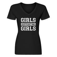 Womens Girls Supporting Girls V-Neck T-shirt