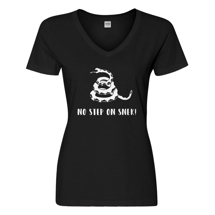 Womens No Step on Snek Vneck T-shirt