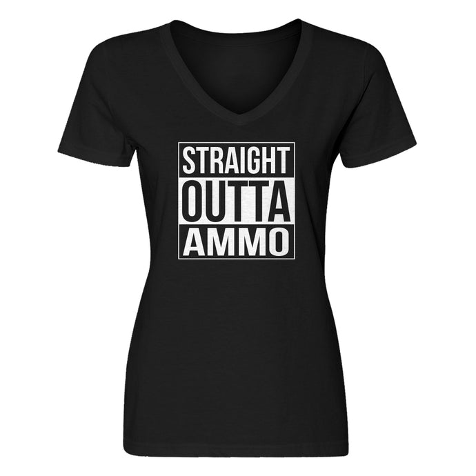 Womens Straight Outta Ammo V-Neck T-shirt