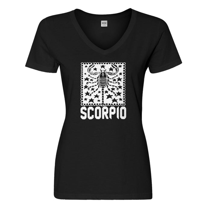 Womens Scorpio Zodiac Astrology Vneck T-shirt