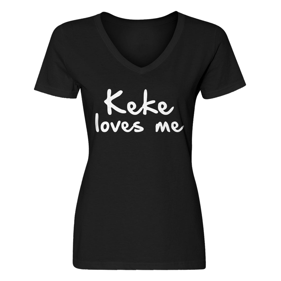 Womens Keke Loves Me V-Neck T-shirt