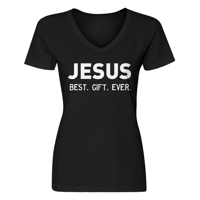 Womens Jesus, Best. Gift. Ever. V-Neck T-shirt