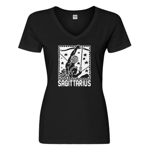 Womens Sagittarius Zodiac Astrology Vneck T-shirt