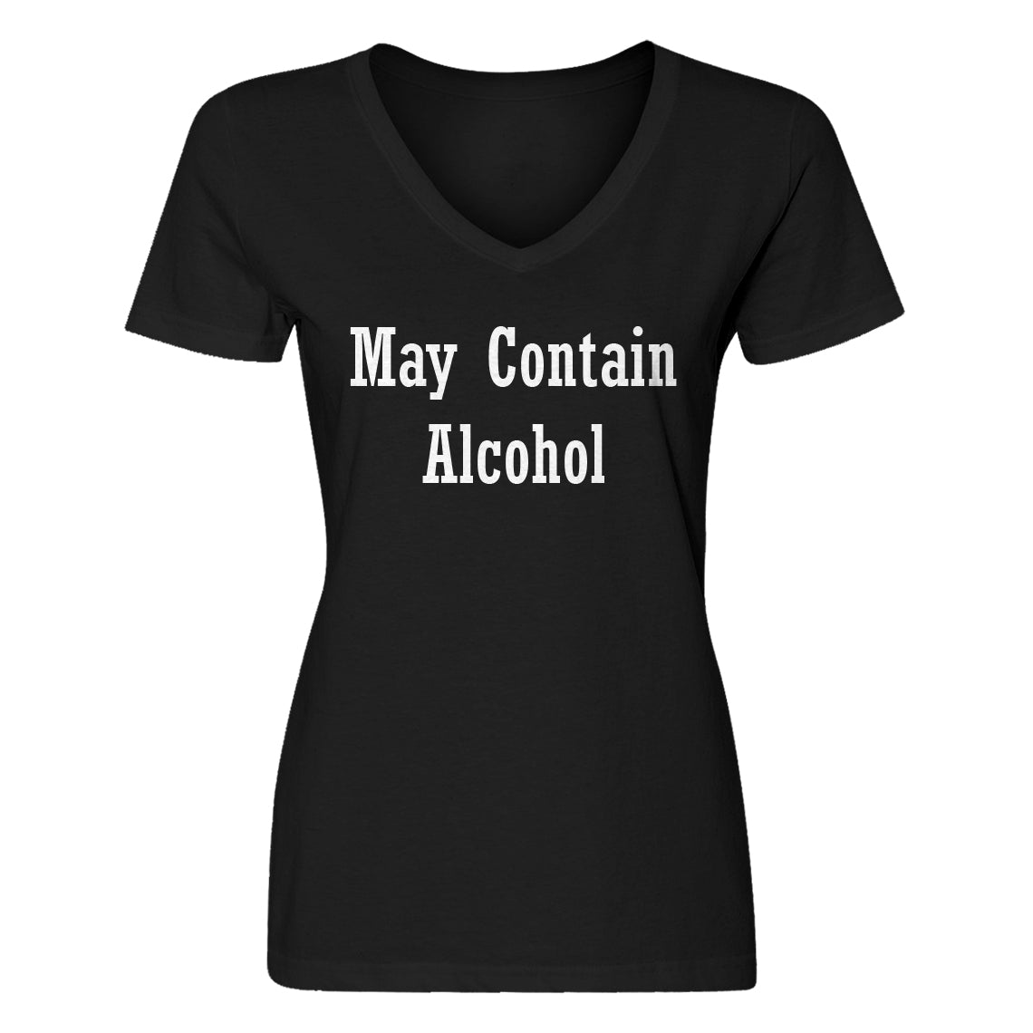 Womens May Contain Alcohol V-Neck T-shirt