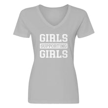 Womens Girls Supporting Girls V-Neck T-shirt