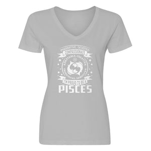 Womens Pisces Astrology Zodiac Sign Vneck T-shirt