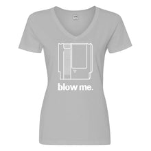 Womens Blow Me Game Cartridge Vneck T-shirt