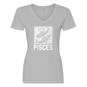 Womens Pisces Zodiac Astrology Vneck T-shirt