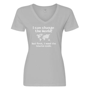 Womens I Can Change the World Vneck T-shirt